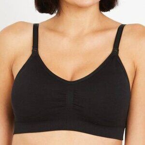 Motherhood Seamless Clip-Down Nursing Bra Black Medium